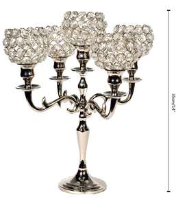 Bougeoir votif en cristal à 5 bras personnalisable décoration de maison en fer de luxe pour Noël - Product Image 1