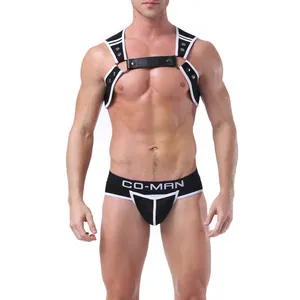 Custom leather breathable gay mens jockstrap sexy underwear thong mens Harness sexy jockstrap