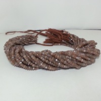 Collier de perles facettées en pierre de lune chocolat naturelle de 4 mm et 5 mm, en forme de rondelle, pour la fabrication de bijoux en ligne