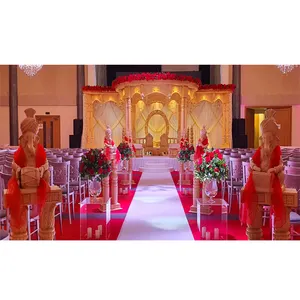 天堂般的印度教婚姻Maharani Mandap惊人的婚礼女王Mandap装饰婚礼仪式双柱圆形曼达
