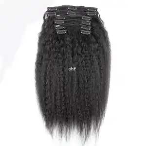 Clip virgin natural nell'extension dei capelli Clip dritta crespa per le donne nere Oriental Hairs