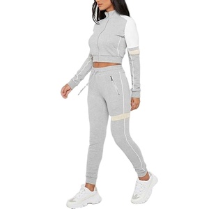 Logo personnalisé 2021 Automne Pas Cher Femmes Ensembles de Pieds À Fermeture Éclair Correspondant Survêtements pour Femmes Vierges Costumes de Jogging Survêtements En Gros - Product Image 1