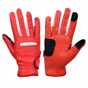 Guantes ecuestres de cuero de oveja, alta calidad, venta al por mayor - Product Image 3