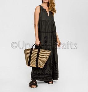 Vestido de playa elegante para mujer, elegante, sin mangas, bordado - Product Image 3