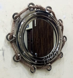 กระจกโต๊ะเครื่องแป้งทรงกลมทรงกลมขนาดใหญ่พร้อมโครงเหล็กสำหรับห้องน้ำทางเข้าห้องนอนห้องนั่งเล่น - Product Image 4