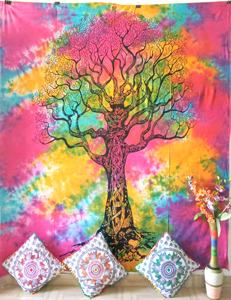Reine ethnique tenture murale arbre sec fait à la main coton Mandala tapisserie Hippie imprimé literie décor à la maison par les expéditeurs indiens - Product Image 3