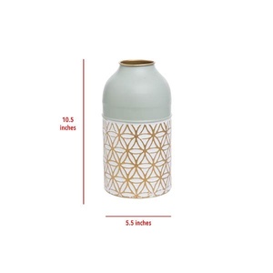 High Quality Handmade Floral Flower Vase Modern Design Iron Metal Top Finish Home Decorative <b>Wedding</b> Color <b>Sticker</b> Pot - Product Image 2