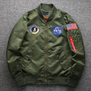 OEM personalizado unisex lienzo vuelo chaqueta de bombardero de los hombres de estilo Hip Hop para el invierno con la parte delantera del logotipo de posición - Product Image 2