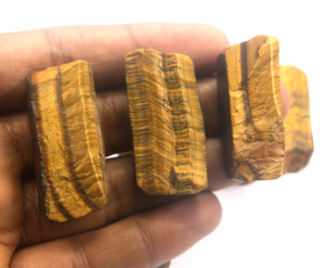 2 piezas éxitos de cristal de piedra corte duro tamaño 35-40 MM Natural Ojo de Tigre, joyas de piedras preciosas crudas haciendo - Product Image 4