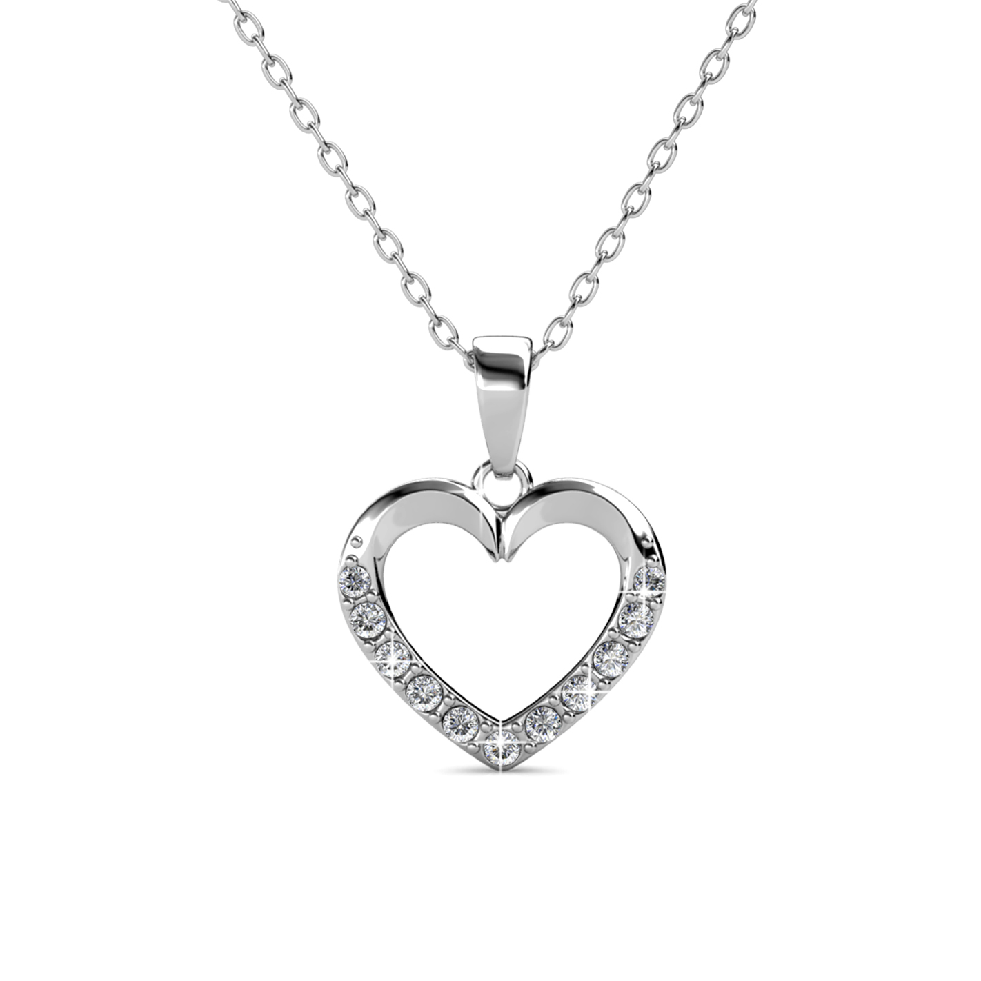 Collana "Ti Amo" in Ottone Placcato Oro Bianco 18k