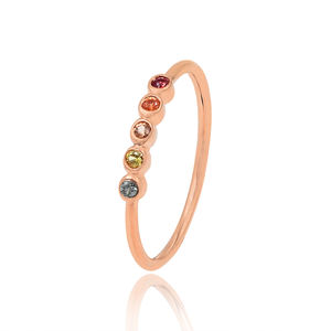 แหวนเงินสเตอร์ลิง925ชุบทองพร้อมแหวนเพทายวงแหวนนิรันดร์ - Product Image 6