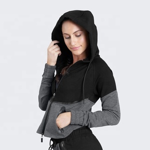Vente en gros PIHA SPORTS – Nouveau sweat à capuche de sport pour femme 2026, personnalisé, 95 % coton, 5 % élasthanne, écologique, col en V, en molleton performant - Product Image 2