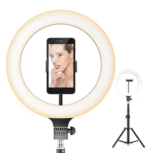 XJ36 Video Dimmable Circle Ring Light 180 Rotate Adjustable Ring Light 10 Inch Ring Light with Tripod Stand