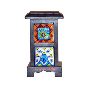 Cerámica de madera hecha a mano decoración del hogar cajón miniatura soporte de joyería - Product Image 1