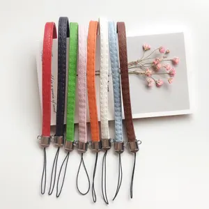 Wholesale PU Leather Hand Wrist Strap Lanyard Cell Phone Case Wristband Strap Rope Keychain