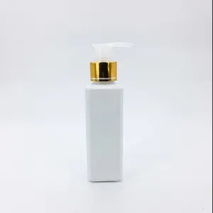 120ml Cosmétique PET Bouteille En Plastique carré épaule Blanc Laiteux PET Bouteille avec Pompe Pulvérisateur Carré Forme - Product Image 1