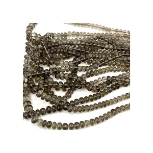 Fabrik Großhandel Rondelle Perlen Smokey Smooth Rondelle Perlen 10-12mm Naturstein Perlen für die Schmuck herstellung