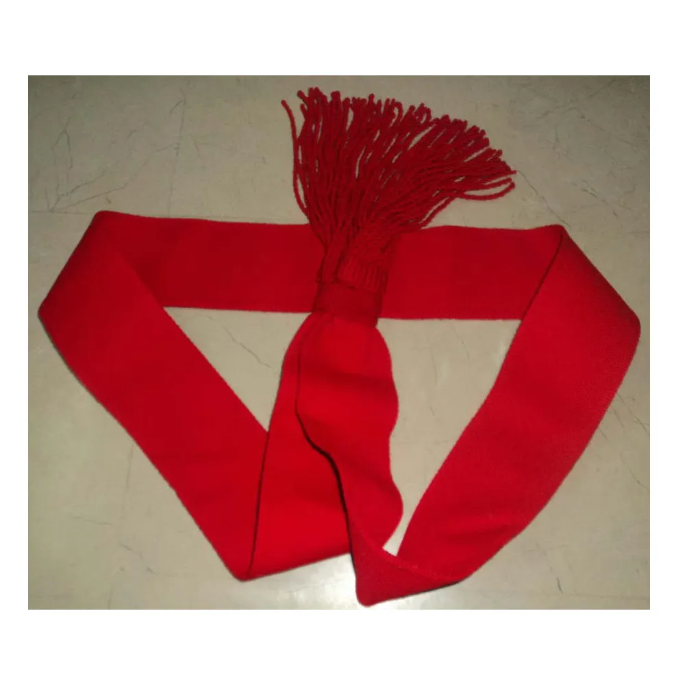 Fascia in lana rossa con rompicapo per Regalia e accessori uniformi prezzo competitivo fascia massonica blu ricamata bianca rossa
