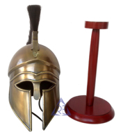 Armadura griega antigua, casco corintio, penacho negro, disfraz espartano ateniense con acero de latón, decoración del hogar, estilo rey Medieval
