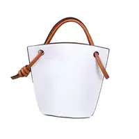 Large Capacity Bucket Bag, White Pu Hand Bag