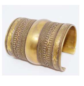 Pulsera de brazalete martillado Popular americano de Año Nuevo, pulsera de muñeca larga de cobre de latón artesanal decorativa de buena calidad - Product Image 2