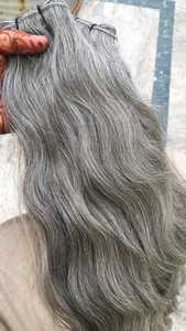 ผมเรมี่ขนมิงค์ดิบจากอินเดียผมเรมี่ลอนธรรมชาติเกลือบริสุทธิ์และพริกไทยผมหยิกเป็นมัดผมด้านหน้า - Product Image 3