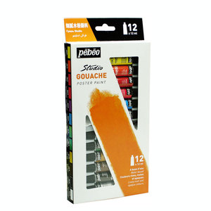 <span class=keywords><strong>Pebeo</strong></span> 12 Couleurs 12ml Vente en Gros <span class=keywords><strong>Peinture</strong></span> Gouache Professionnelle pour Artistes <span class=keywords><strong>Tube</strong></span> en Aluminium Studio pour Débutants - Product Image 1