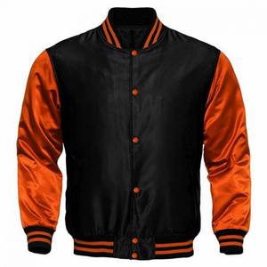 Chaqueta Bomber de Satén Personalizada para Hombre, Talla XL, Chaqueta de Cuero Varsity Informal de Tela de Lona de Invierno de Alta Calidad, Teñida Lisa, OEM - Product Image 1