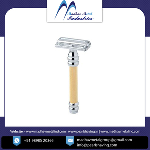 Maquinilla de Afeitar de Seguridad de Doble Filo con Mango de Acero de Alta Calidad Pearl, con Mecanismo de Apertura Giratorio, para Hombres, de Gujarat - Product Image 2