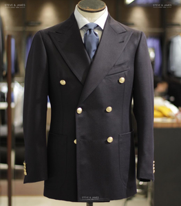 Blazer en Laine Sur Mesure Homme Steve & James Coupe Moderne Respirant Anti-Plis Simple Boutonnage Col en V Taille Personnalisée - Product Image 1