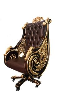 ชุดโต๊ะทำงานและเก้าอี้ผู้บริหารแกะสลัก โต๊ะทำงานทำมือจากไม้เนื้อแข็ง เฟอร์นิเจอร์สำนักงาน - Product Image 5