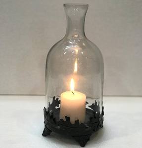 Bougeoir en verre et métal de haute qualité, 1 pièce, support léger, décoration de maison et de fête, nouvel Design - Product Image 2