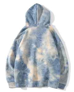 Sudadera con capucha para hombre y mujer, ropa de calle holgada con estampado de Tie-Dye personalizado, con estilo y hombros al descubierto - Product Image 2
