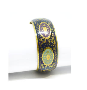 1975 August International fair jewelry Shows colorful <b>metal</b> bangles for Women Textured multicolor enamel bangles Jewelry - Product Image 4