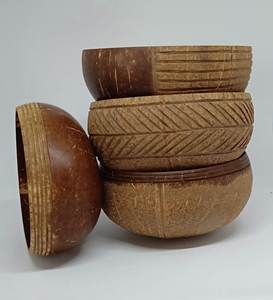 Tazón de Madera Ecológico Hecho a Mano para Smoothies, Tazón de Cáscara de Coco con Estilo Tropical Pintado, Producto Artesanal - Product Image 2