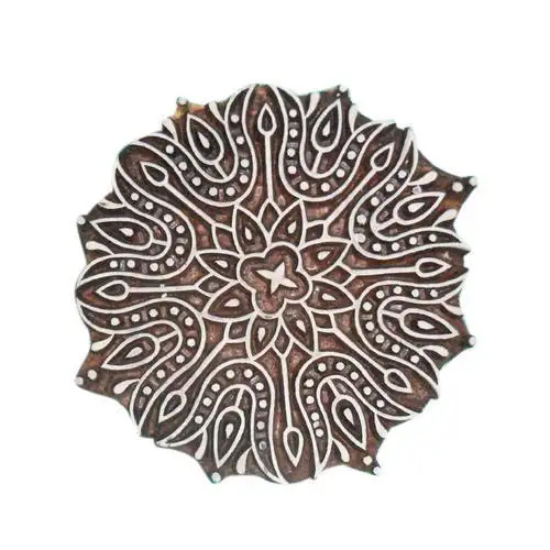 Blocos de impressão de carimbo têxtil, artesanal, blocos de madeira para tecido têxtil, selagem de henna, diy