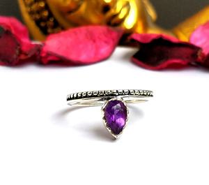<b>Handmade</b> 925 Solid Sterling Silver Ring Natural Faceted Amethyst Gemstone Amethyst Silver Ring <b>Handmade</b> <b>Jewelry</b> - Product Image 4
