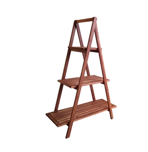 Hot-Selling Eco-Friendly Vintage Design 3-Tier Foldable Acacia Wood Flower <b>Pot</b> <b>Stand</b> Handcrafted for Garden Outdoor Home Use - Product Image 3