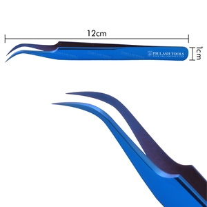 Pince à épiler à pointe incurvée robuste, de couleur bleue, pour Extension de cils, privée, étiquette privée, - Product Image 5