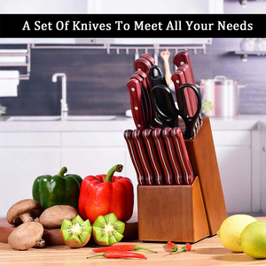 18 Piece High Quality Stainless Steel <b>Kitchen</b> Knife Set with wooden Handle - Product Image 5