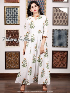 ชุดเดรสแขนสั้นสำหรับผู้หญิงชุดเดรสลำลองผ้าคอตตอนใส่ไปงานปาร์ตี้ - Product Image 3