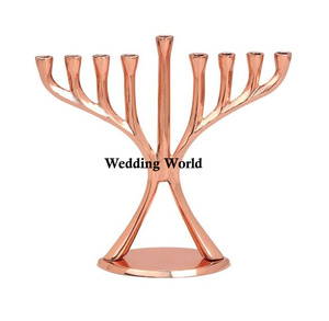 Bougeoir de marque Menorah en métal de meilleure qualité, fait à la main, nouveau bougeoir de luxe vendu en gros - Product Image 1