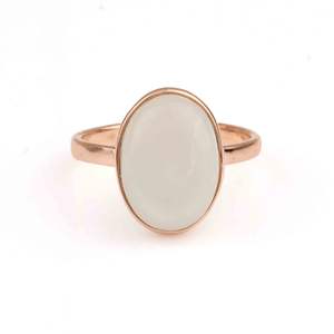 Anillo de Eternidad de Plata de Ley 925 de Calidad Superior 2025 para Mujer, Piedra Lunar Blanca Ovalada de 12x16 mm, Vermeil, Joyería al por Mayor para Bodas - Product Image 2