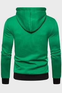 เสื้อสเวตเตอร์ขนแกะแขนยาวสำหรับผู้ชายเสื้อแจ็คเก็ตมีฮู้ดปรับแต่งได้สำหรับเล่นกีฬาฤดูหนาวย้อมสีพื้น - Product Image 6