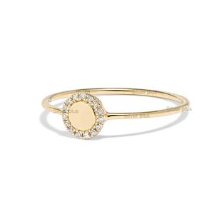 Sólido 14kt Oro Rosa Anillo de diamante genuino Hecho a mano Compromiso fino Joyería DE BODA Directo del fabricante Proveedor mayorista - Product Image 1