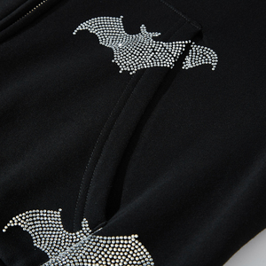 Sudadera con Capucha de Forro Polar para Invierno, Diseño 2022, Unisex, con Cremallera Completa, Personalizada con Pedrería, 100% Algodón - Product Image 5