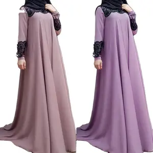 Váy Hồi Giáo Thêu Ren Đen Ngoại Cỡ, Trang Phục Hồi Giáo Caftan Dài Jubah Cho Nữ, Váy Hồi Giáo Ren Abaya