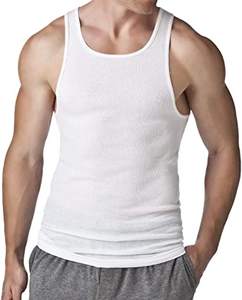 Prosub Custom Printed Logo <b>Men</b> <b>Tank</b> <b>Top</b> Cotton Sublimation Vest Pure Color OEM Singlet - Product Image 2