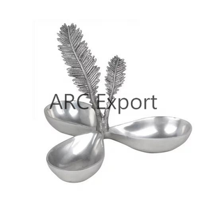 Cuenco decorativo elegante, decoración de hojas de Metal de Color negro, elegante cuenco para servir, decoración de Metal hecha a mano, cuencos para servir a la mejor venta - Product Image 2