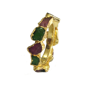 Bague Gemvanity SR498 en argent sterling 925 plaqué or, personnalisée, faite à la main, unisexe, pour un usage quotidien, sertie de rubis, par un tiers - Product Image 5